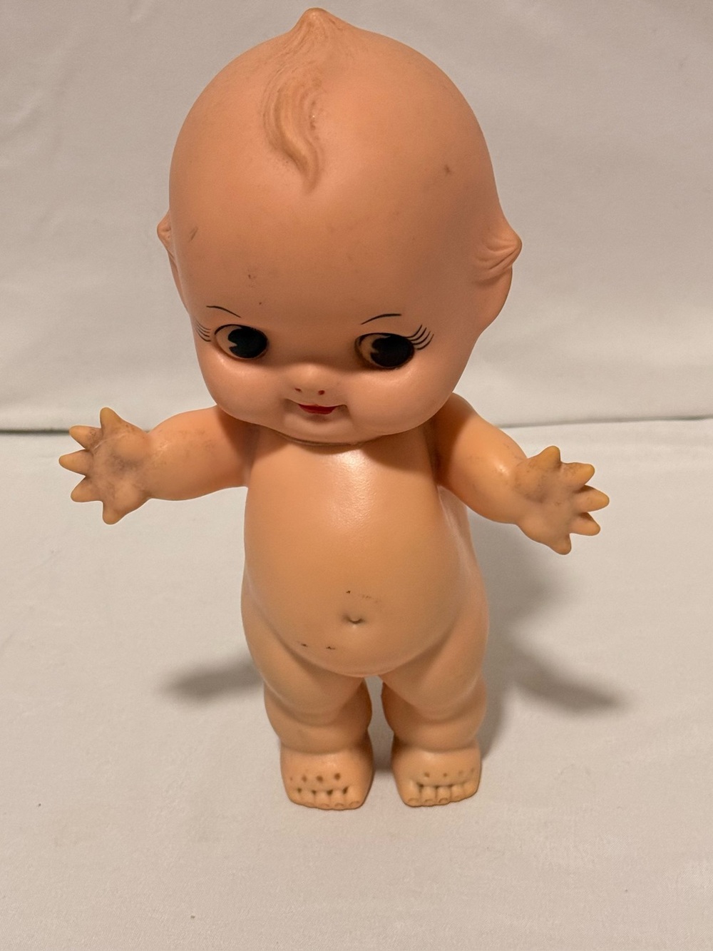 Vintage Kewpie Kitsch Baby Doll Soft Plastic Star Hands Squeeze Toy 9